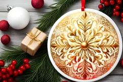 Round Christmas Ornament Sublimation|Clipart Product Image 2