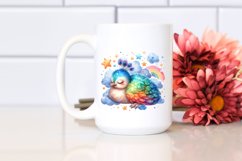 Colorful Baby Peacock Sleeping Stars | Clipart Product Image 2
