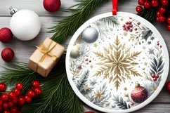 Round Christmas Ornament Sublimation|Clipart Product Image 2