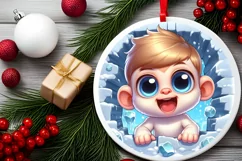 Round Christmas Ornament Sublimation|Clipart Product Image 2