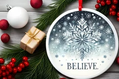 Round Christmas Ornament Sublimation|Clipart Product Image 2
