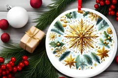Round Christmas Ornament Sublimation|Clipart Product Image 2