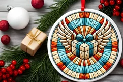 Round Christmas Ornament Sublimation|Clipart Product Image 2