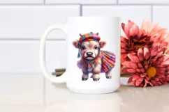 Colorful Baby Highland Cow in Dancer's Attire Product Image 2