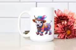 Colorful Baby Highland Cow in Dancer's Attire Product Image 2
