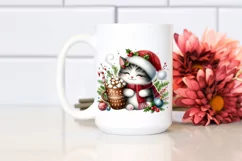 Cute Cat with Christmas Ornaments PNG Product Image 2