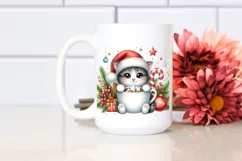 Cute Cat with Christmas Ornaments PNG Product Image 2