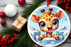 Round Christmas Ornament Sublimation|Clipart Product Image 2