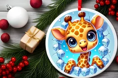 Round Christmas Ornament Sublimation|Clipart Product Image 2