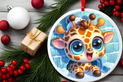 Round Christmas Ornament Sublimation|Clipart Product Image 2