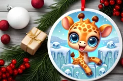 Round Christmas Ornament Sublimation|Clipart Product Image 2