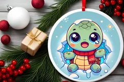 Round Christmas Ornament Sublimation|Clipart Product Image 1