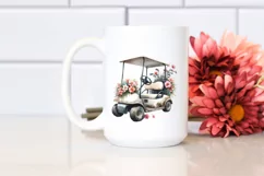 Vintage Golf Cart Flowers | Clipart Product Image 2