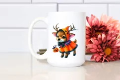 Watercolor Vibrant Elk Halloween Drawing | Clipart Product Image 2