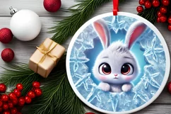 Round Christmas Ornament Sublimation|Clipart Product Image 1