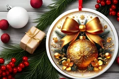 Round Christmas Ornament Sublimation|Clipart Product Image 2