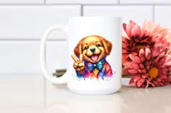 Cute Puppy Victory Sign | Clipart Product Image 2