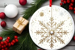 Round Christmas Ornament Sublimation|Clipart Product Image 2