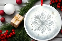 Round Christmas Ornament Sublimation|Clipart Product Image 2