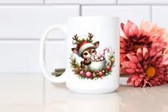 Funny Reindeer with Hot Cocoa PNG Product Image 2