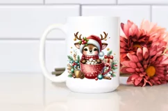 Funny Reindeer with Hot Cocoa PNG Product Image 2