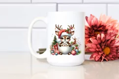 Funny Reindeer with Hot Cocoa PNG Product Image 2