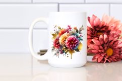 Vibrant Bouquet with Dahlia | Sublimation Clipart Product Image 2