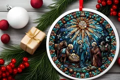 Round Christmas Ornament Sublimation|Clipart Product Image 2