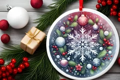 Round Christmas Ornament Sublimation|Clipart Product Image 2