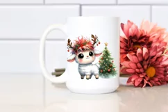 Enthusiastic Lamb with Reindeer Horns PNG Product Image 2