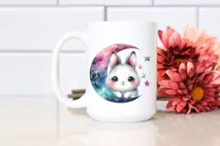 Cute Colorful Baby Arctic Hare with Moon and Stars Product Image 2