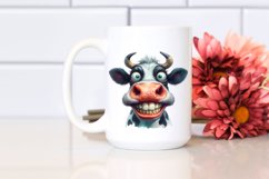 Cow Watercolor Crazy Funny Cow Portrait | Clipart Product Image 2