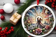 Round Christmas Ornament Sublimation|Clipart Product Image 1