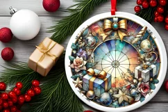 Round Christmas Ornament Sublimation|Clipart Product Image 1