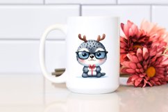 Expressive Seal with Reindeer Horns PNG Product Image 2