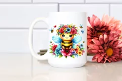 Cartoon-Style Watercolor Bee Crown | Clipart Product Image 2