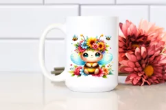 Cartoon-Style Watercolor Bee Crown | Clipart Product Image 2