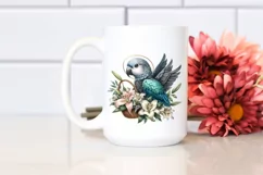 Watercolor Gothic Baby Parrot with Flower Basket and Calla Product Image 2