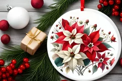 Round Christmas Ornament Sublimation|Clipart Product Image 1