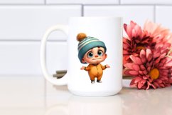 Funny Baby Standing with Confused Hat | Watercolor Clipart Product Image 2