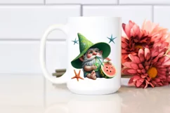Detailed Gnome with Beachwear Drinking Clipart Product Image 2