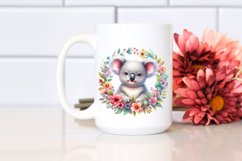 Vibrant Baby Koala Floral Frame | Sublimation Clipart Product Image 2