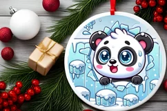 Round Christmas Ornament Sublimation|Clipart Product Image 1