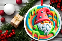 Round Christmas Ornament Sublimation|Clipart Product Image 1