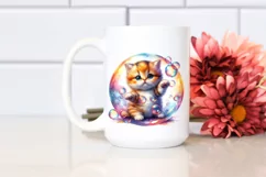 Colorful Baby Cat Twirling Bubble | Clipart Product Image 2