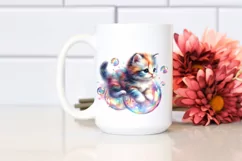 Colorful Baby Cat Watercolor Whimsical Product Image 2