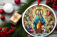 Round Christmas Ornament Sublimation|Clipart Product Image 2