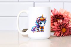 Baby Unicorn Halloween Watercolor Clipart Product Image 2