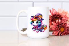 Baby Unicorn Halloween Watercolor Clipart Product Image 2