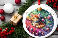 Round Christmas Ornament Sublimation|Clipart Product Image 2